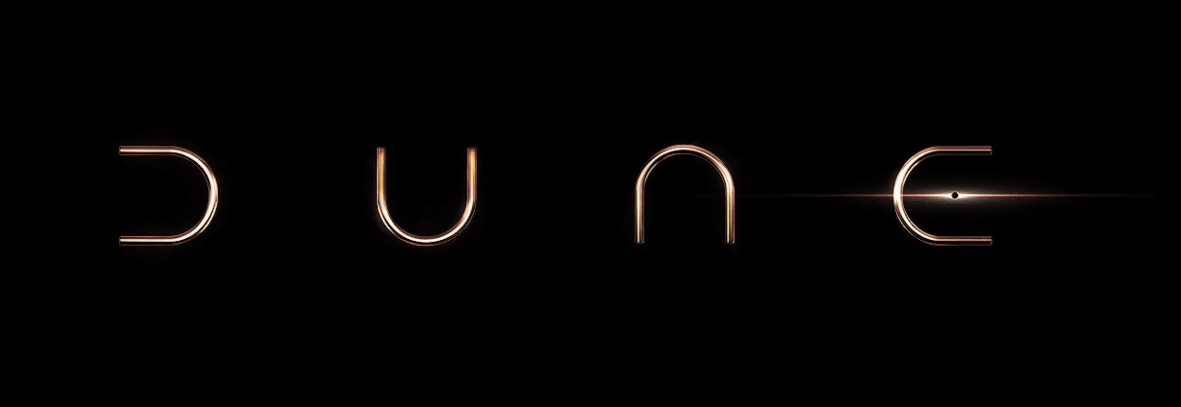Logo Dune issu du film de 2021, utilisé pour identifier la franchise.