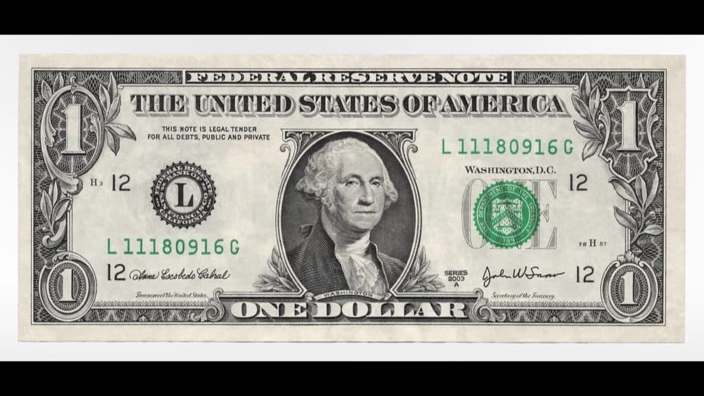 Un billet d'un dollar américain